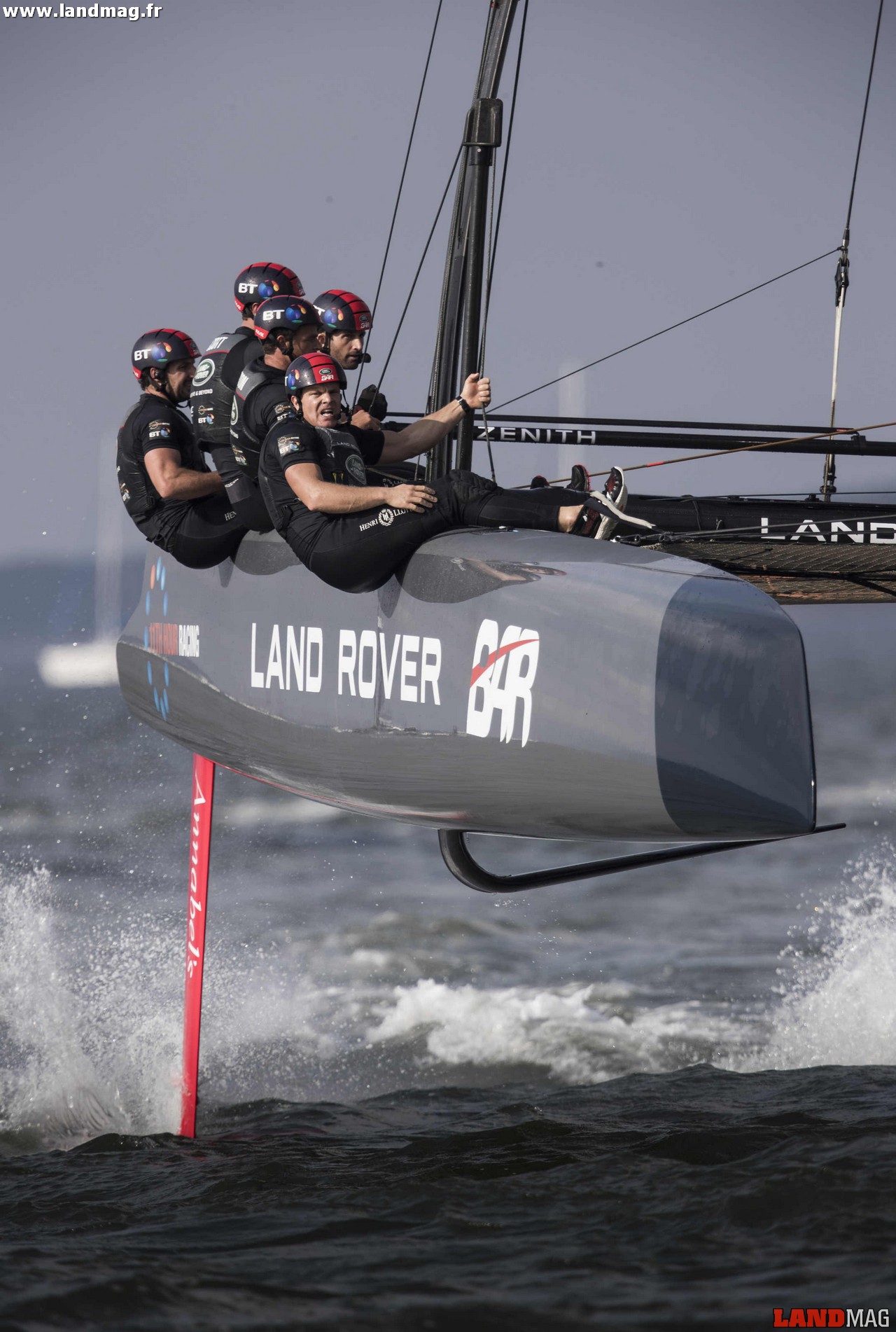 FUKUOKA, JAPAN - November 19: The LandRover BAR British Americas Cup Team skippered by ben Ainslie. The Louis Vuitton Americas Cup World Series Japan on November 19, 2016 in Fukuoka, Japan Photo by Lloyd Images