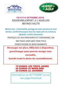 Rassemblement Land'Aqui &  4x4 Durance Aventure @ Beynes | Beynes | Provence-Alpes-Côte d'Azur | France